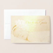 Gold Folie aanpasbare foto doop uitnodiging (Voorkant met envelop)