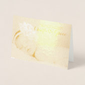 Gold Folie aanpasbare foto doop uitnodiging (Voorkant)