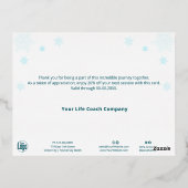 Gold Folie Accents Snowflakes Blauwgroen Vakantie  Folie Feestdagen Briefkaart (Achterkant)