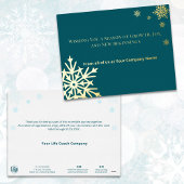 Gold Folie Accents Snowflakes Blauwgroen Vakantie  Folie Feestdagen Briefkaart