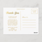 Gold Folie Afstuderen Afstudeerder Dank u Foto Bri Briefkaart (Achterkant)