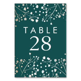Gold Folie Baby's Breath Blauwgroen Trouwtafel Num Kaart