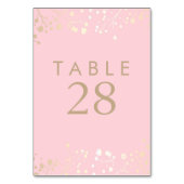 Gold Folie Baby's Breath Roze Trouwtafel Nummers Kaart (Achterkant)