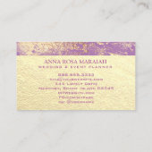 ** Gold Folie Beauty Wedding Planner Elegant Visitekaartje (Achterkant)