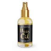 Gold Folie & Black Hair Olie Fles Label