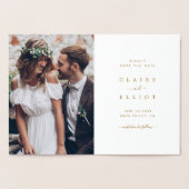 Gold Folie Botanische bruiloft Bewaar de datum Folie Kaarten (Binnen)