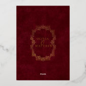 Gold Folie Bourgondië Minimalistische & Elegante b Folie Uitnodiging (Achterkant)