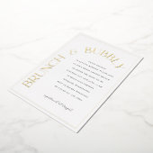 Gold Folie Brunch & Bubbly Bruids Douche Uitnodigi Uitnodiging (Gedraaid)