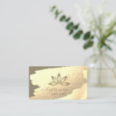 Gold Folie Brush Stroke Sparkle Lotus Visitekaartje (Staand voorkant)