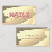 Gold Folie Brush Stroke Sparkle Nails Visitekaartje (Voorkant / Achterkant)