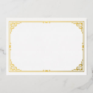 Gold Folie Certificaat Pagina Rand Lijst Victoriaa Uitnodiging