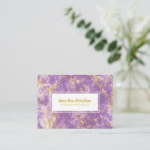 *~* Gold Folie Chic Paarse Marmer Populaire Glam L Visitekaartje (Staand voorkant)