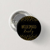 Gold Folie Confetti Bruidsmeisje Naam Badge ID455 Ronde Button 3,2 Cm (Voorkant /achterkant)