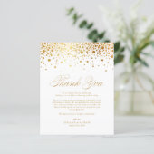Gold Folie Confetti Stippen bruiloft bedankkaart (Staand voorkant)