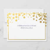 Gold Folie Confetti Stippen Uitnodiging Save date  (Achterkant)