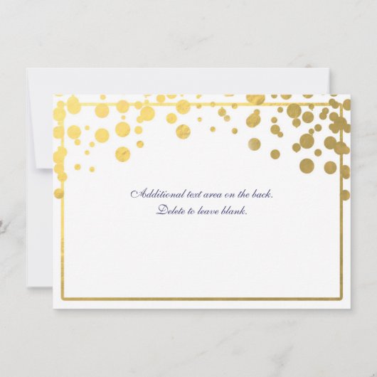 Gold Folie Confetti Stippen Uitnodiging Save date (Achterkant)