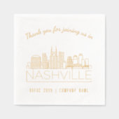 Gold Folie Custom Nashville Corporate Event Servet (Voorkant)