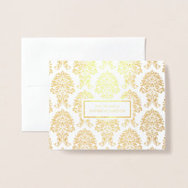 Gold Folie Damask Persoonlijke Stationery Folie Kaarten