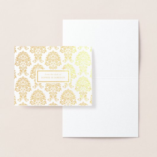 Gold Folie Damask Persoonlijke Stationery Kaarten (Display)