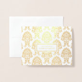 Gold Folie Damask Persoonlijke Stationery Kaarten (Voorkant met envelop)