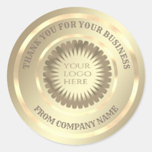 Gold-folie dankzij zakelijke logo ronde sticker