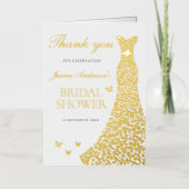 Gold Folie Dress Vrijgezellenfeest Bedankt Card Folie Wenskaart (Voorkant)