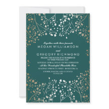 Gold Folie Effect Blauwgroen Baby's Breath Wedding