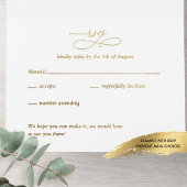 Gold Folie Elegant Monogram Huwelijk All In One Uitnodiging