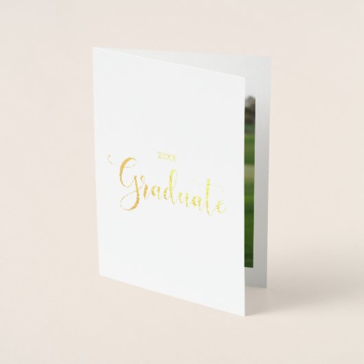 Gold Folie en Foto Afstuderen Aankondiging (Voorkant)