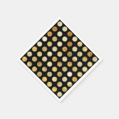 Gold Folie en Glitter Polka Dots Zwart Servet (Hoek)