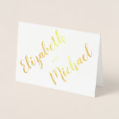 Gold Folie Engagement Party Uitnodiging Fotonamen (Voorkant)