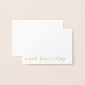Gold Folie Gepersonaliseerde Note Kaart (Voorkant met envelop)