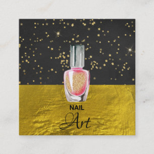 *~* Gold Folie Gouden Glitter Nail Art Polish Vierkante Visitekaartje