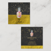 *~* Gold Folie Gouden Glitter Nail Art Polish Vierkante Visitekaartje (Voorkant / Achterkant)