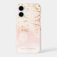 Gold Folie Hart Confetti Roze Bokeh Gepersonalisee