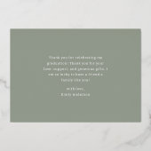 Gold Folie Kalligrafie Afstuderen Foto Dank u Folie Uitnodiging (Achterkant)