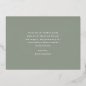 Gold Folie Kalligrafie Afstuderen Foto Dank u Uitnodiging (Achterkant)