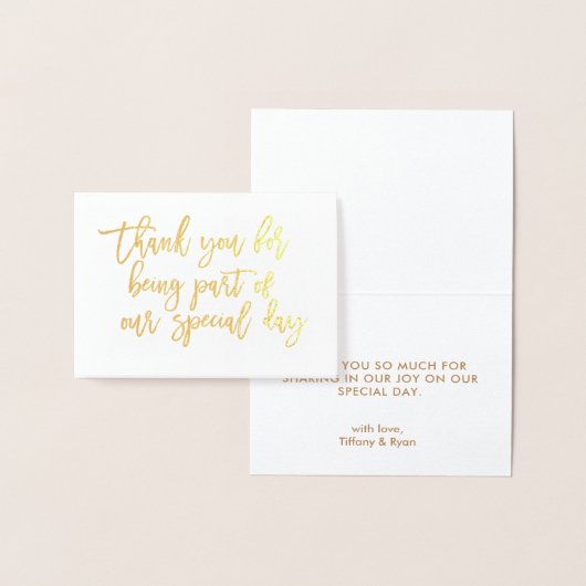 Gold Folie Kalligrafie Trouwbedankkaart Folie Kaarten (Display)