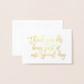 Gold Folie Kalligrafie Trouwbedankkaart Folie Kaarten (Voorkant met envelop)