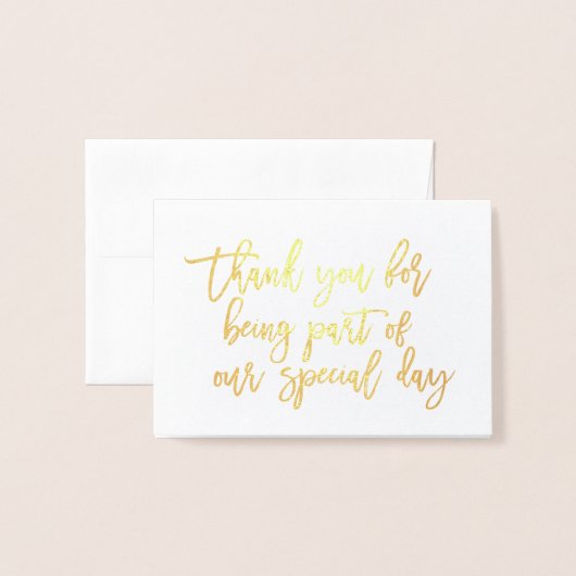 Gold Folie Kalligrafie Trouwbedankkaart Folie Kaarten (Voorkant met envelop)