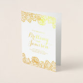 Gold Folie  Kant Elegant Trouwprogramma Kaarten (Voorkant)