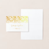 Gold Folie Lace Bloemen Tafel Plaats Escort Kaart (Display)