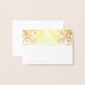 Gold Folie Lace Bloemen Tafel Plaats Escort Kaart (Met envelop)