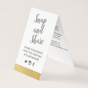 Gold Folie Look Party Wedding Hashtag Sign Kaart