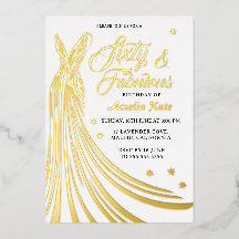 Gold Folie Luxe Gown 60e Verjaardagsfeest Echt