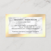 Gold Folie Marmeren Brillen Oogarts Optometrist Visitekaartje (Achterkant)