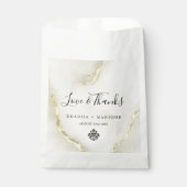 Gold Folie Marmeren Textuur Liefde & Bedankt bruil Bedankzakje (Voorkant)