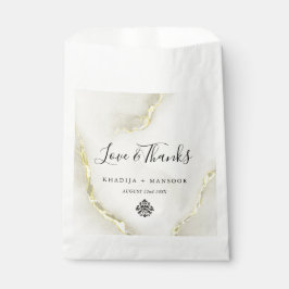 Gold Folie Marmeren Textuur Liefde & Bedankt bruil Bedankzakje