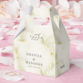 Gold Folie Marmeren Textuur Trouwen Dank u Bedankdoosjes