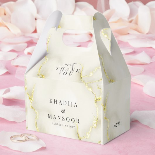 Gold Folie Marmeren Textuur Trouwen Dank u Bedankdoosjes (Huwelijk)
